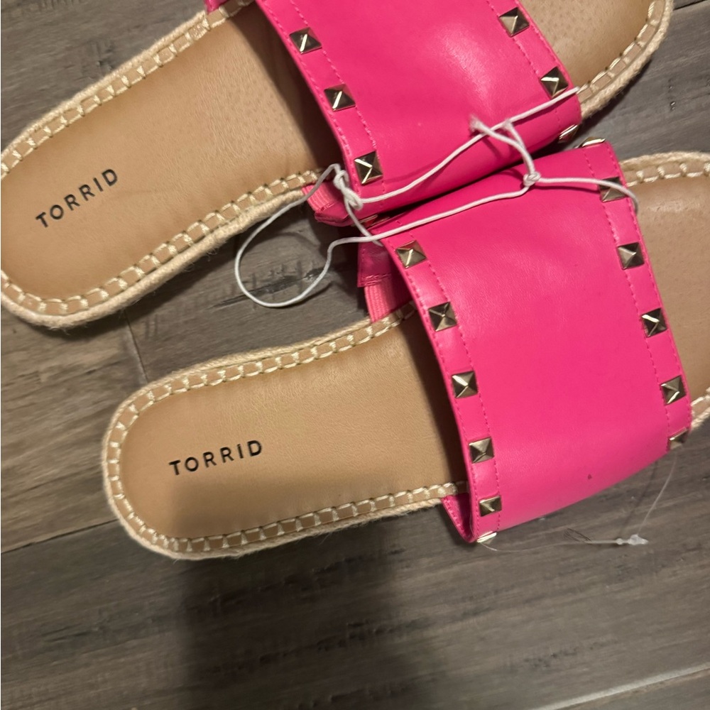 Torrid Hot Pink Studded Sandals